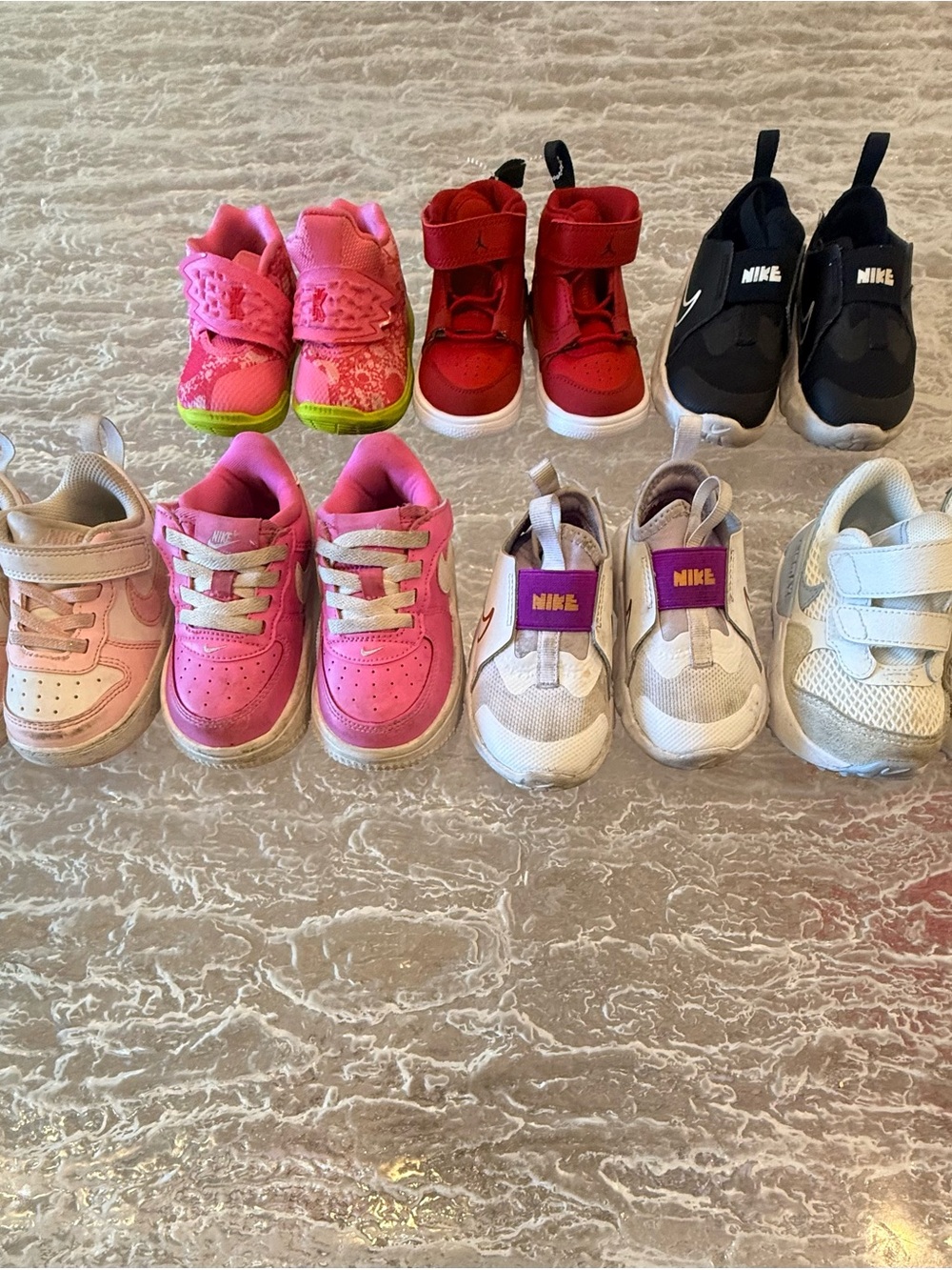 Nike Kids Mixed Color Sneaker Lot - Pink, Red, Black, White